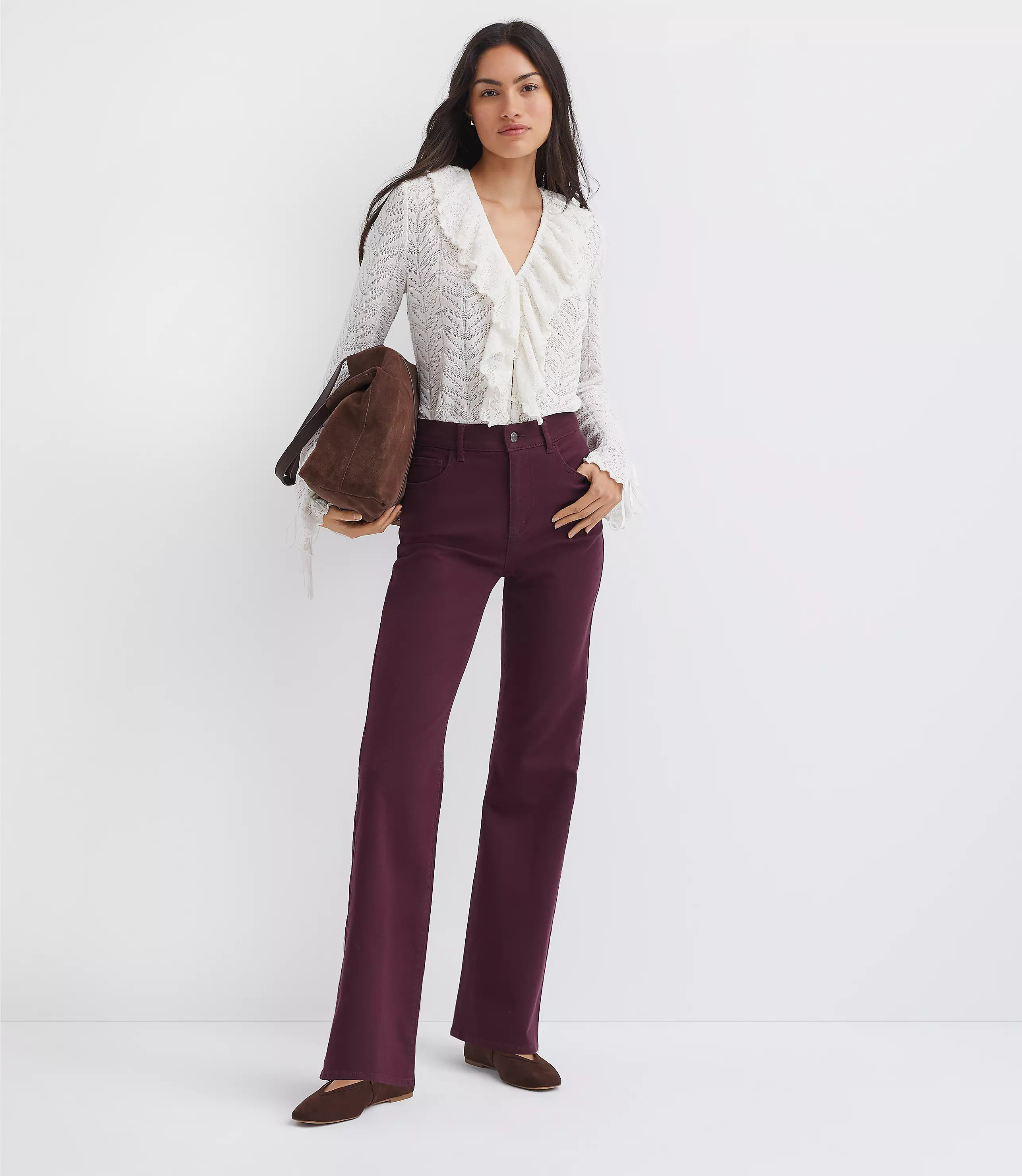 High Rise Relaxed Flare Pants | LOFT