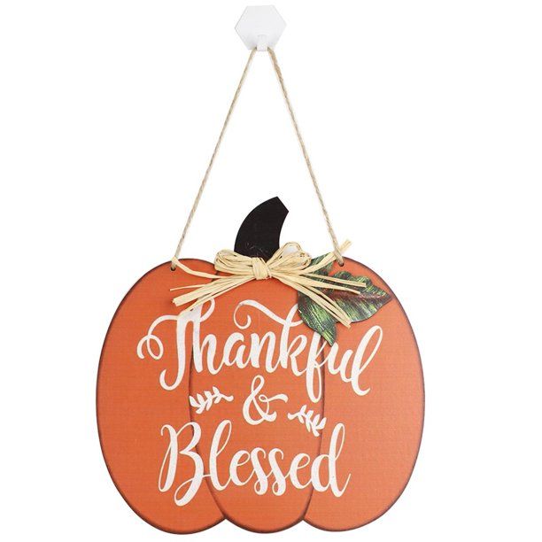 matoen Wood Pumpkin Sign Fall Crop Thanksgiving Hanging Wall Decoration Home Decor - Walmart.com | Walmart (US)