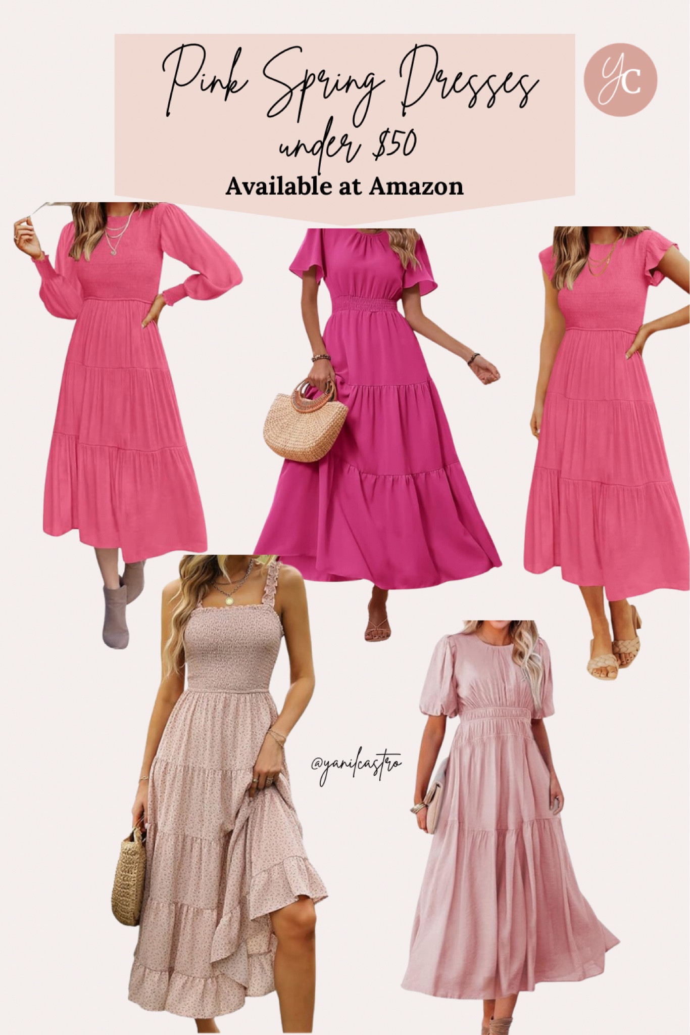 Pink Amazon spring dresses under 50. 
Found these beautiful dresses for spring & summer on Amazon under 50, they look so beautiful. 

#LTKfindsunder50 #LTKSeasonal #LTKVideo