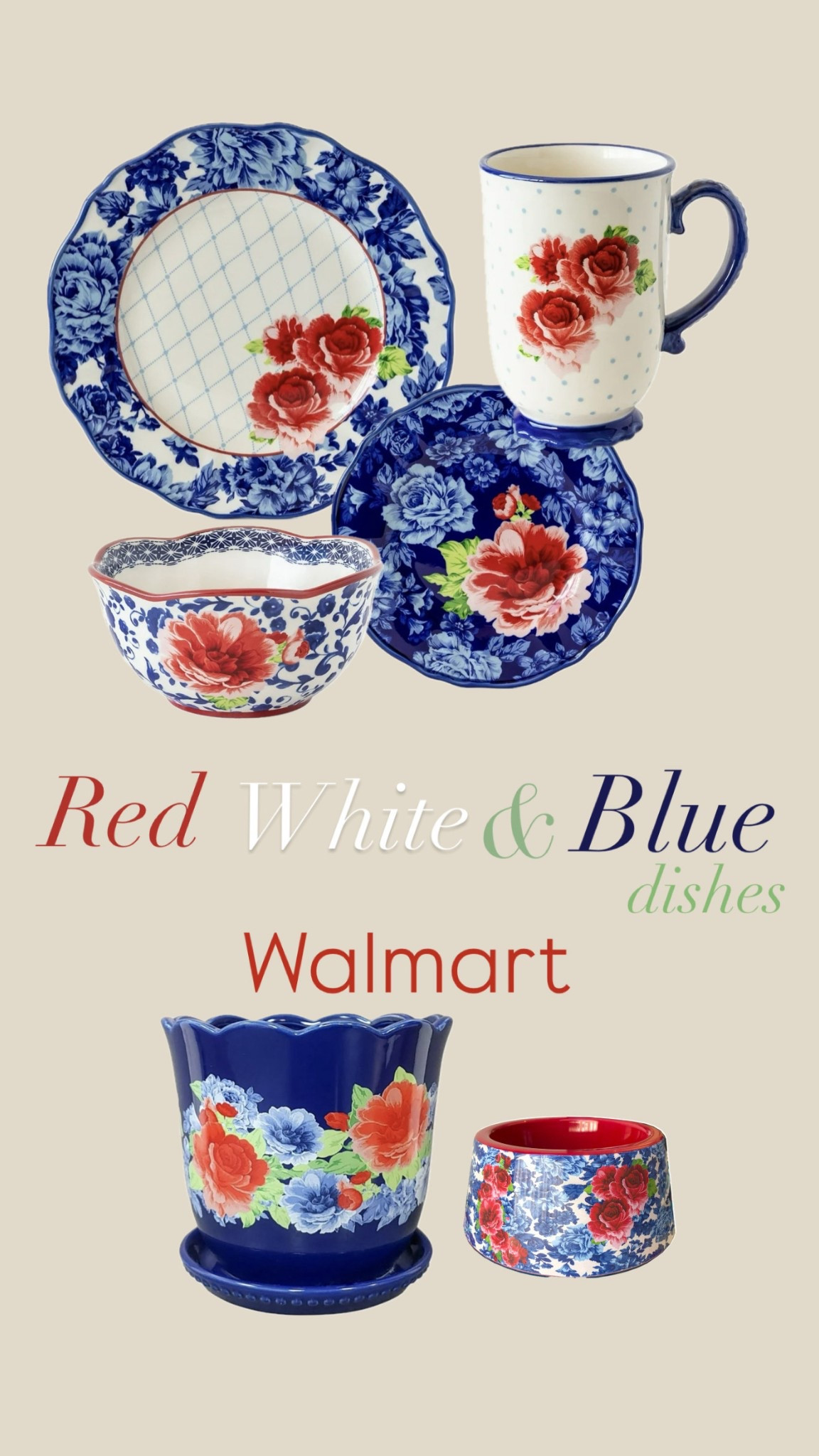 Red White & Blue all summer♥️🤍💙
These would be beautiful displayed on your table this summer. 

#LTKFindsUnder50 #LTKHome #LTKSeasonal