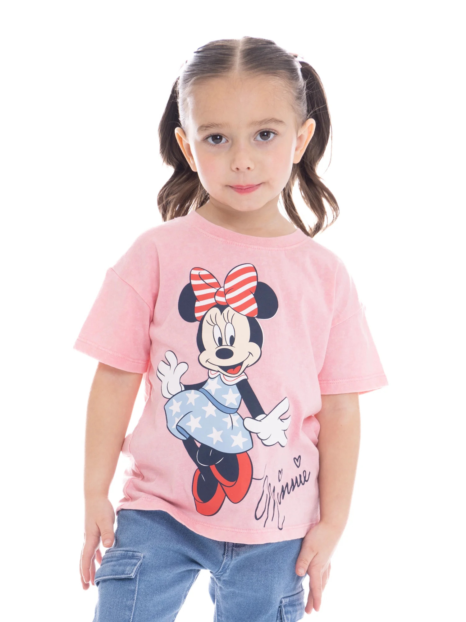 Minnie Mouse Toddler Girls Americana Graphic Tee, Sizes 12M-5T | Walmart (US)