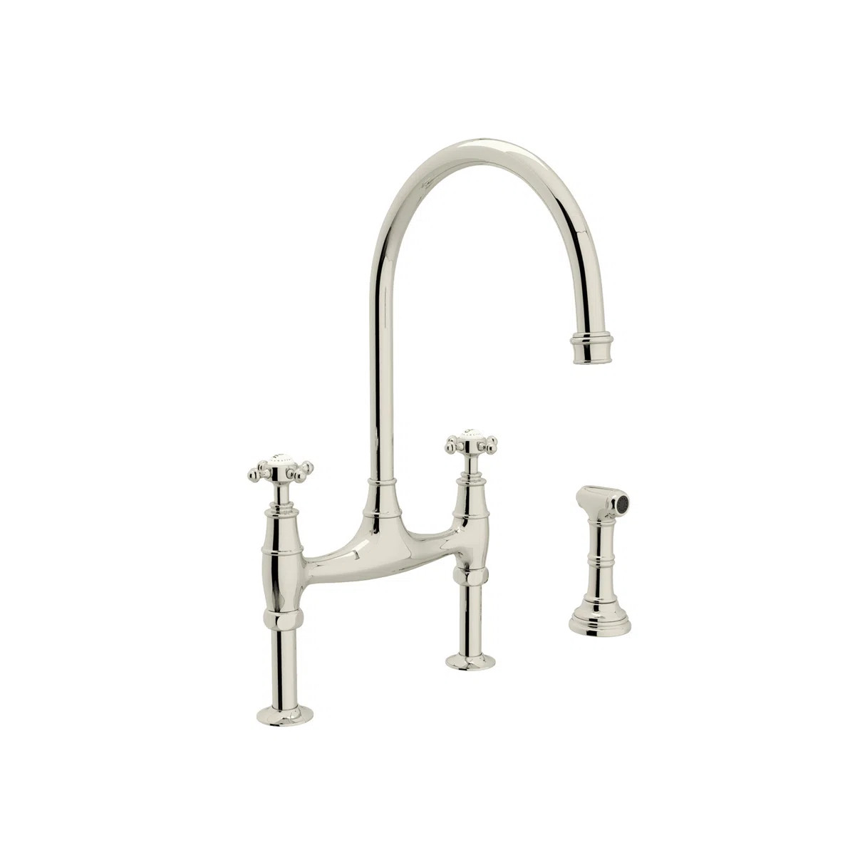 Georgian Era Bridge Kitchen Faucet with Side Spray U.4718X-PN-2 | Wayfair North America