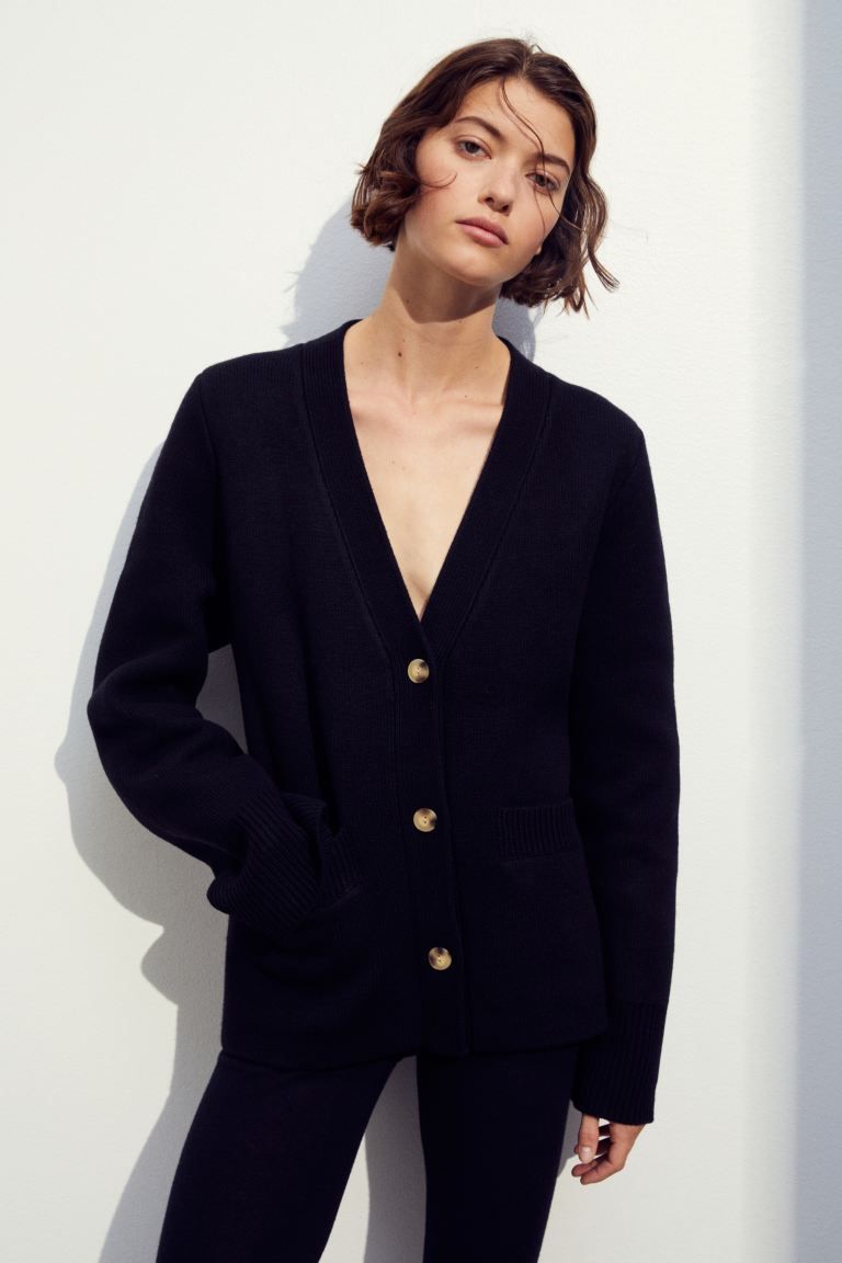 Wool cardigan - Black - Ladies | H&M GB | H&M (UK, MY, IN, SG, PH, TW, HK)