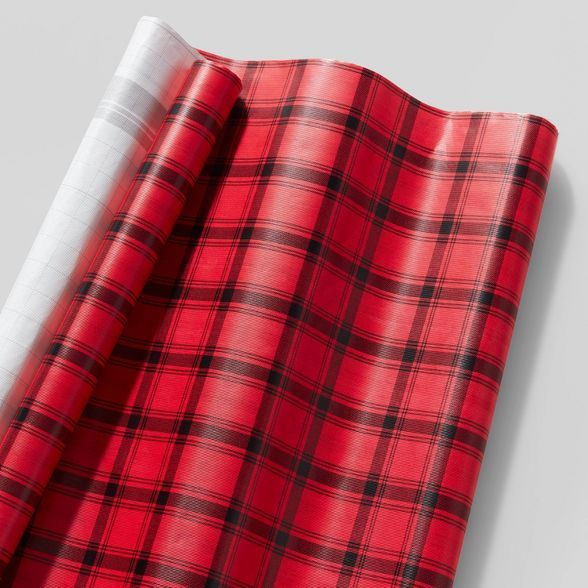 20 sq ft Plaid Gift Wrap Red/Black - Wondershop™ | Target
