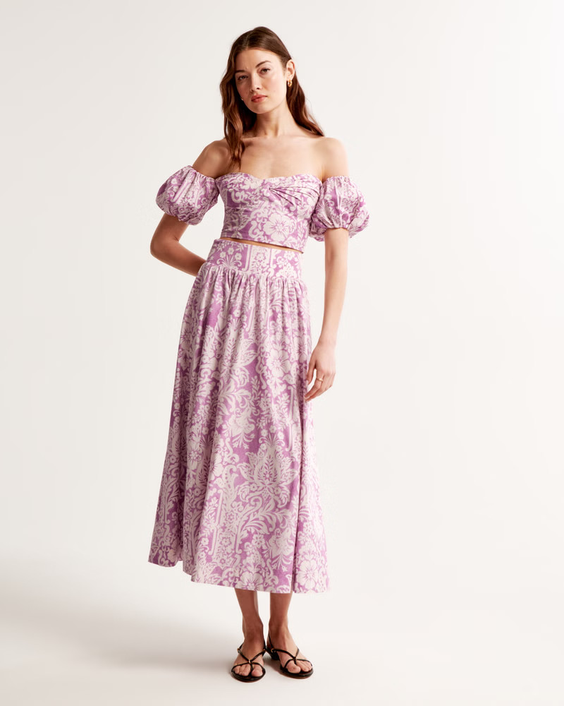 Women's Pattern Mixed Poplin Tiered Maxi Skirt | Women's Bottoms | Abercrombie.com | Abercrombie & Fitch (US)