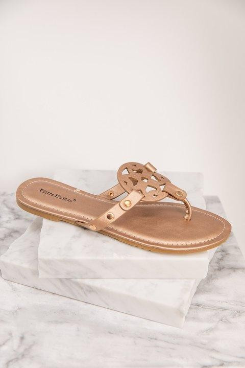 The Sky Is The Limit Rose Gold Sandals | The Mint Julep Boutique