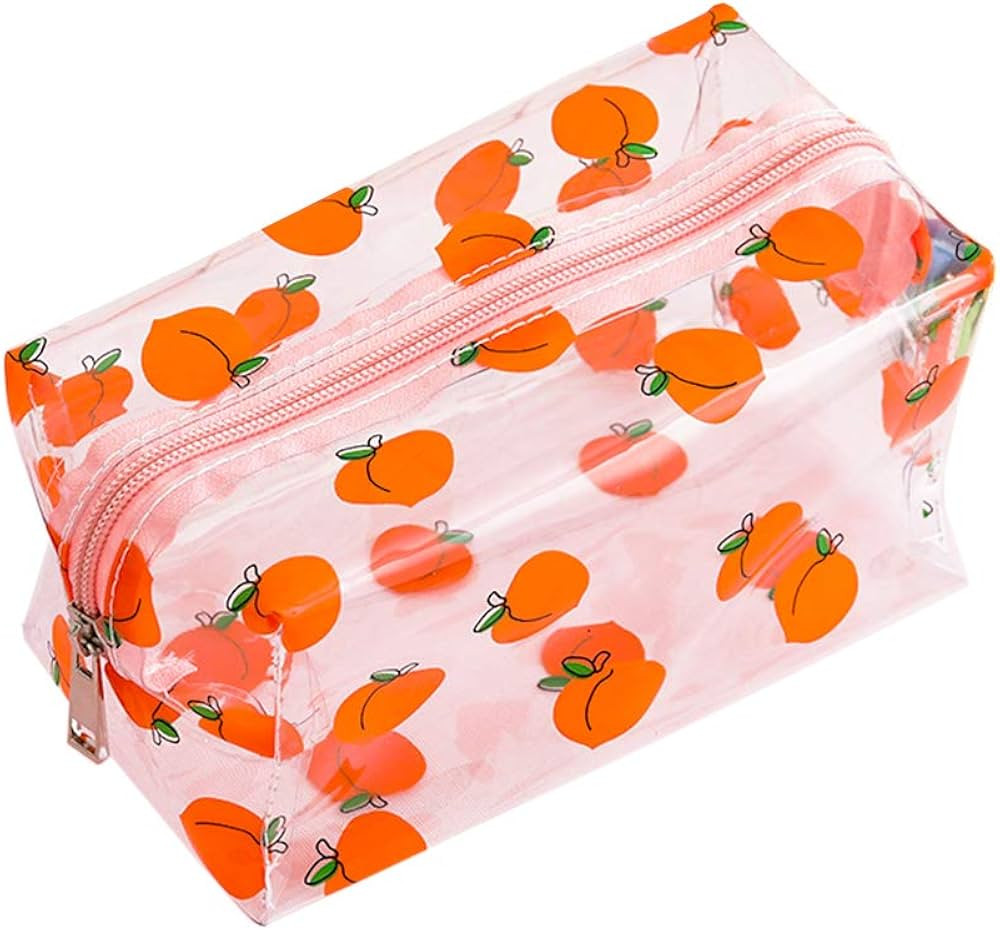 Cute Crystal Clear Cosmetic Bags, Travel Toiletry Clear Makeup Bags, Portable Makeup Brushes Kit ... | Amazon (US)