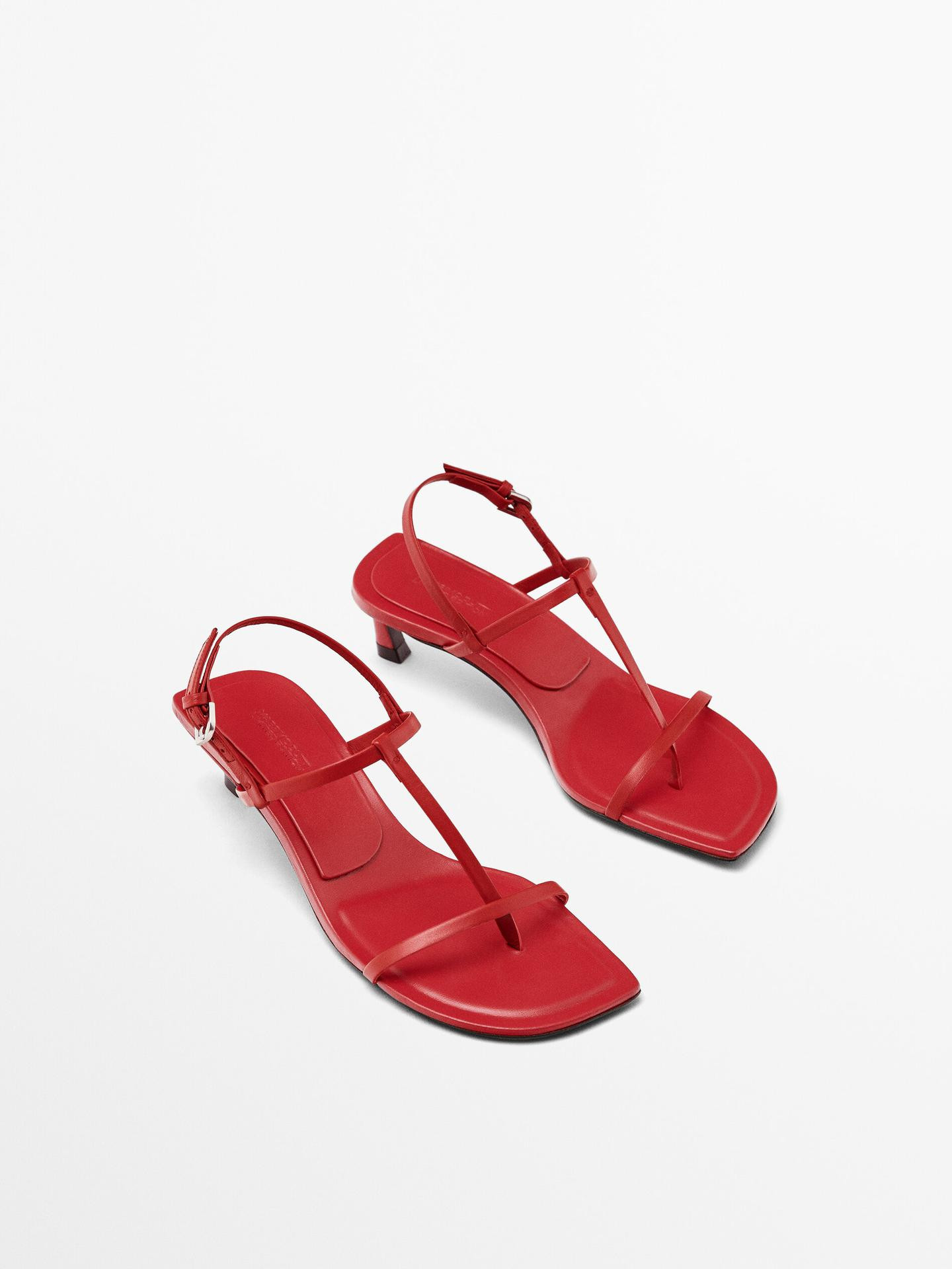 Red heeled sandals - Limited Edition | Massimo Dutti US