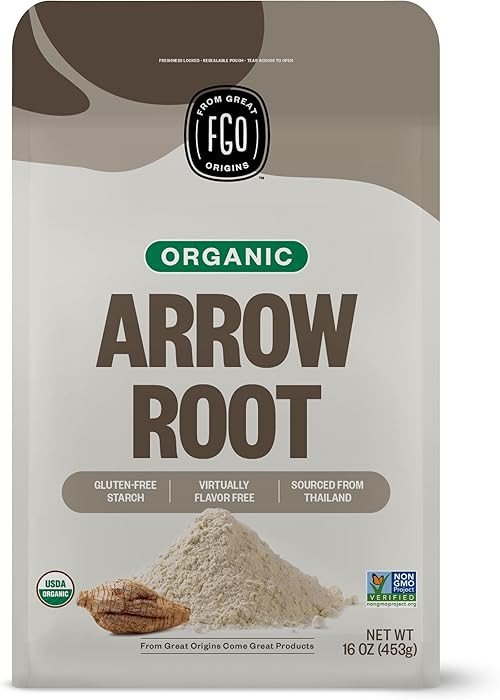 FGO Organic Arrowroot Powder, 16oz (1 Pound), USDA Organic, Non-GMO Natural Thickener, Gluten-Fre... | Amazon (US)
