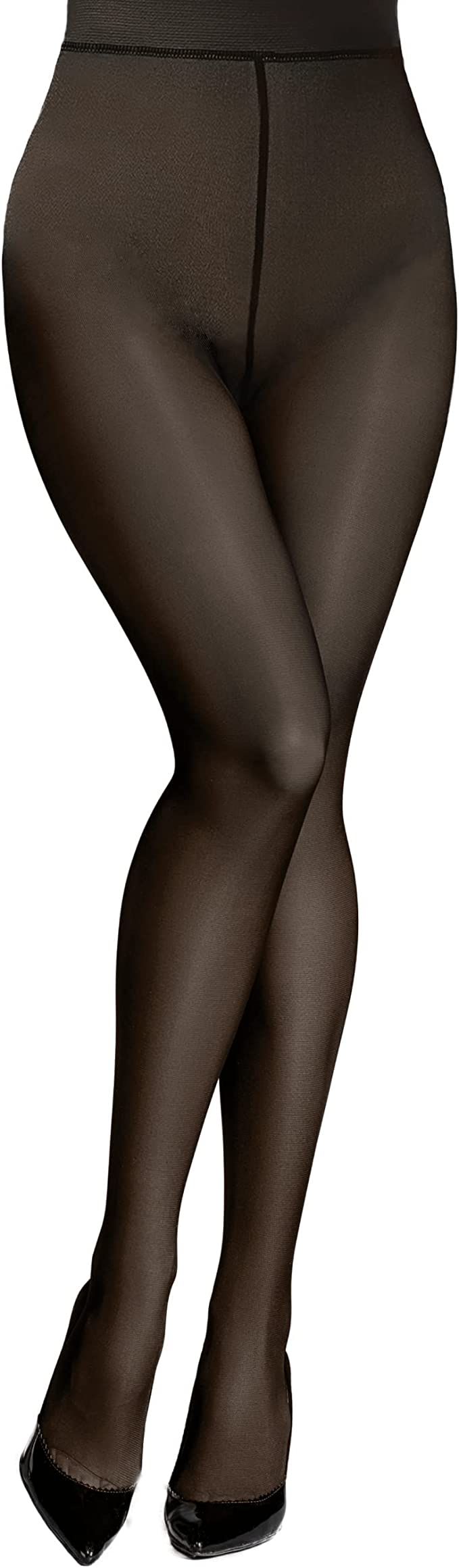 Women Sheer Warm Pantyhose Fake Translucent Fleece Winter Tights | Amazon (US)