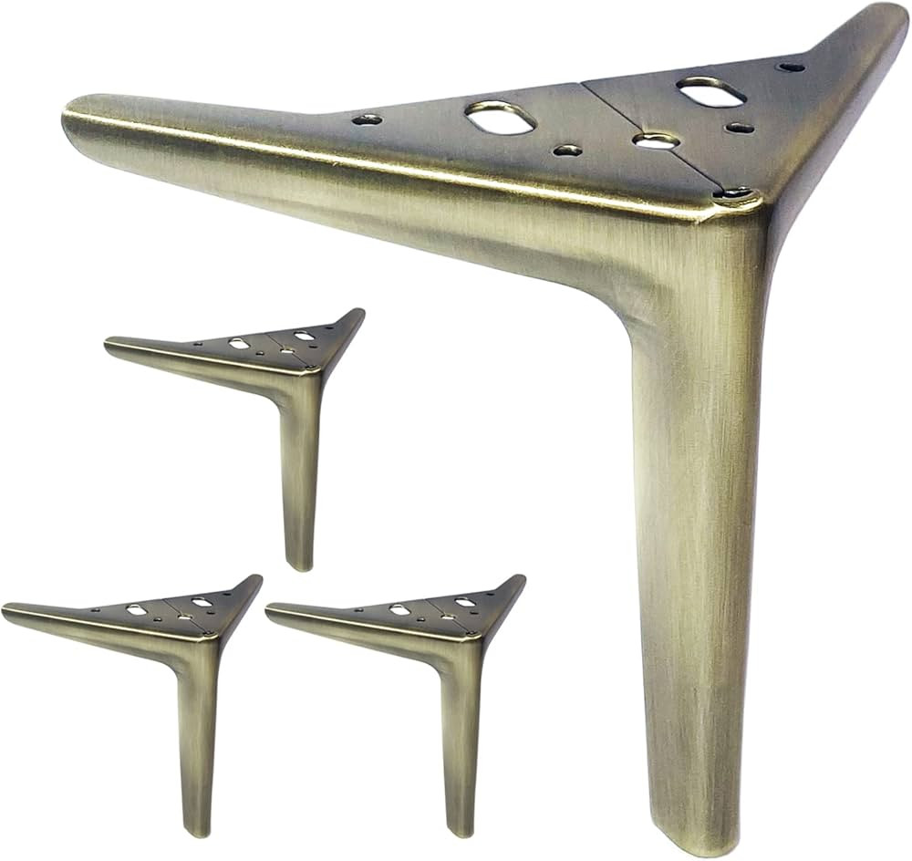 Kaupuar 6-inch Antique Brass Furniture Legs for Cabinet Sofa Couch Table Chair Bed Support Set of... | Amazon (US)