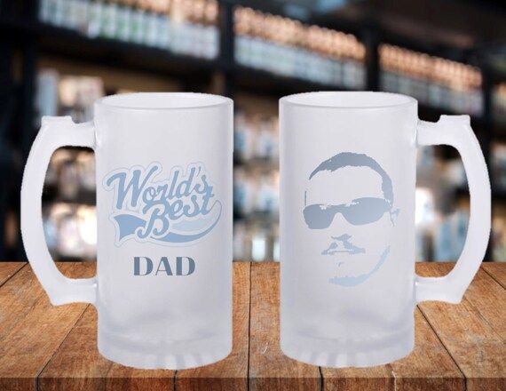 Frosted Mug Stein Worlds Best Dad Gift Ideas, Father Gift Idea, Worlds Best Dad, Portrait Gift Id... | Etsy (US)