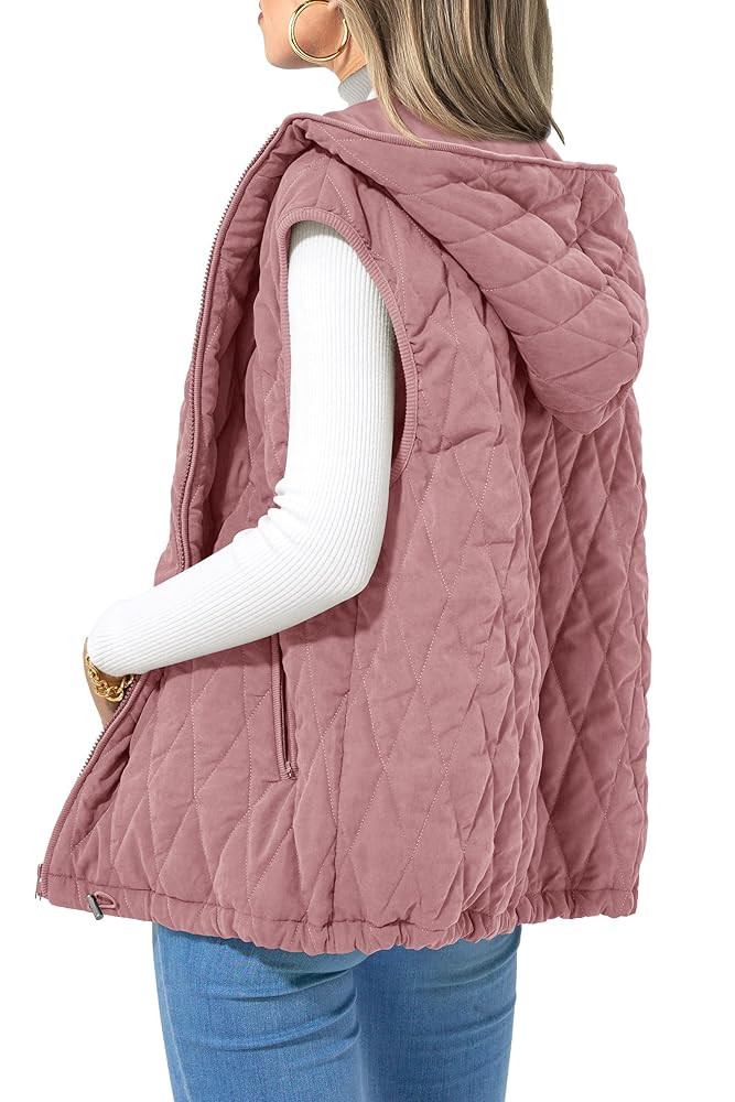 PRETTYGARDEN Women's 2025 Fall Spring Vest Casual Sleeveless Hooded Zip Up Jacket Trendy Winter C... | Amazon (US)