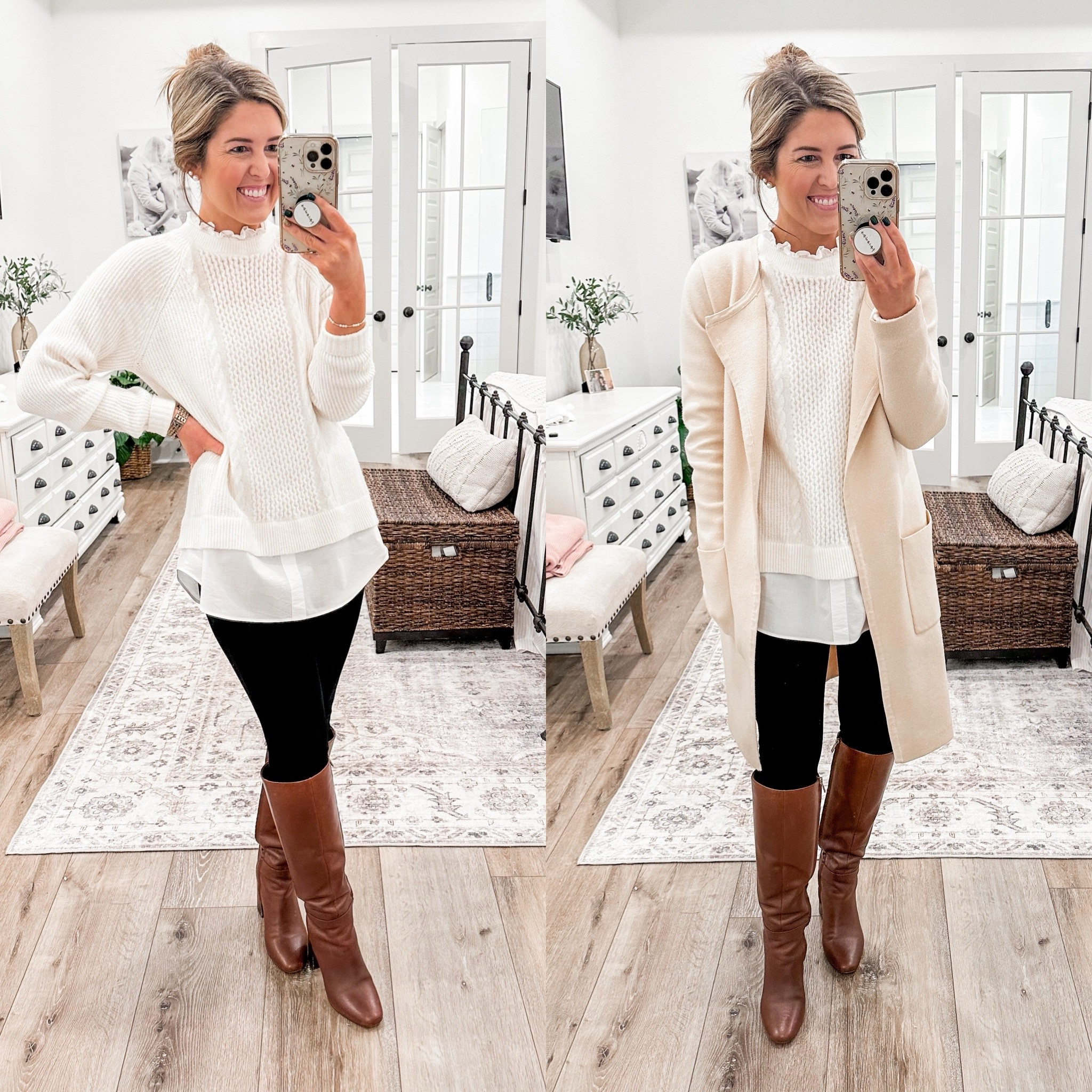 Tuesday work outfit❄️
Sweater- xs (runs a little big, size down one size)
Leggings- XSP (tts)
Coatigan- small (tts)
Boots- 5.5 (order down 1/2 size)

Winter outfit, business casual, coatigan, boots, work outfitt

#LTKworkwear #LTKsalealert #LTKSeasonal