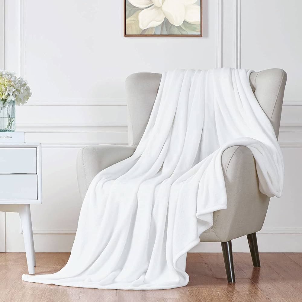Walensee Fleece Blanket Plush Throw Fuzzy Lightweight (Throw Size 50x60 White) Super Soft Microfi... | Amazon (US)