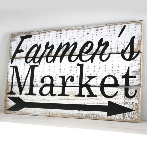 Farmer's Market Wood Sign, Kitchen Decor, Distressed, Farmhouse Decor, Country, Rustic Decor | Etsy (US)