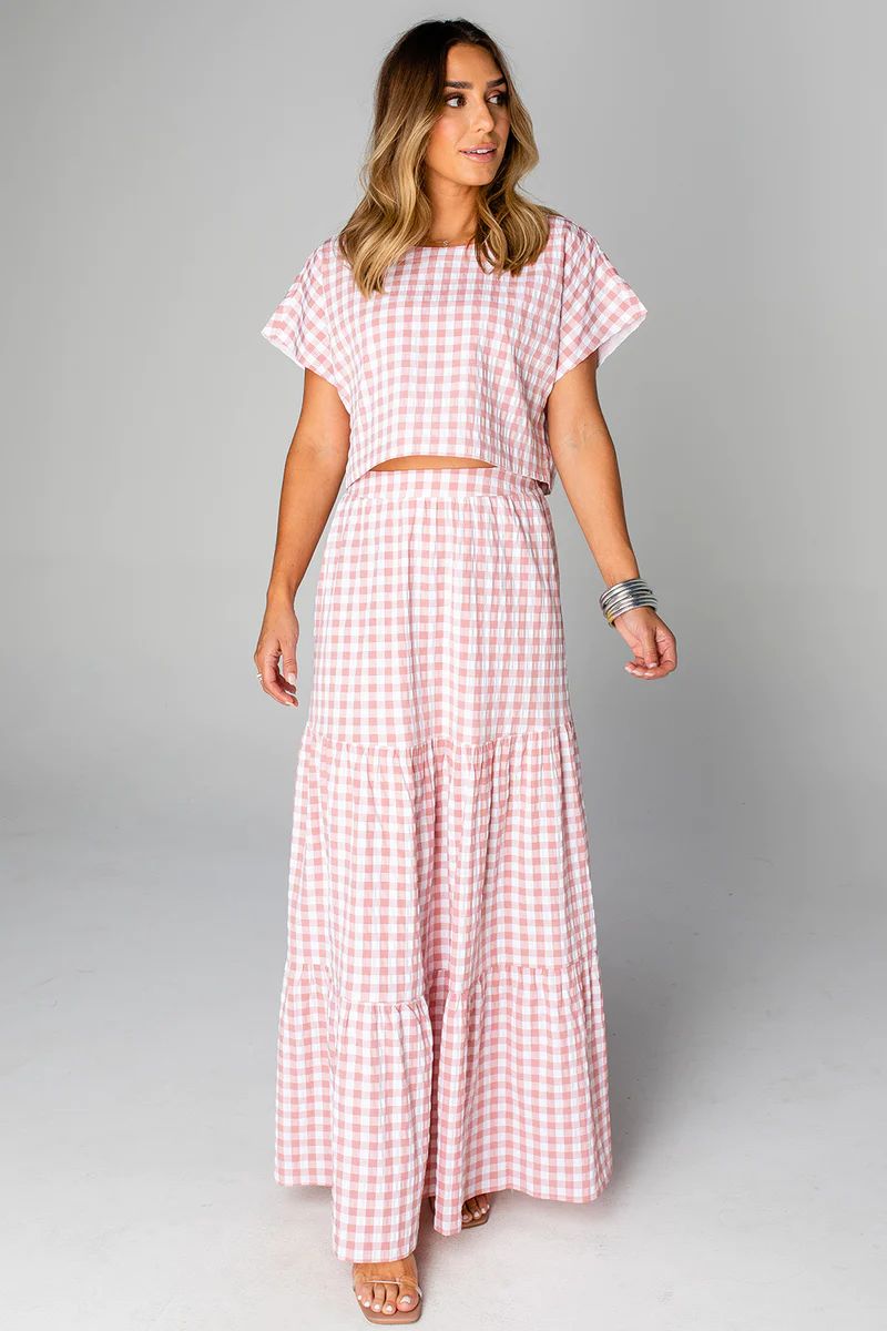 BuddyLove | West Two-Piece Set | Pink Checker | BuddyLove