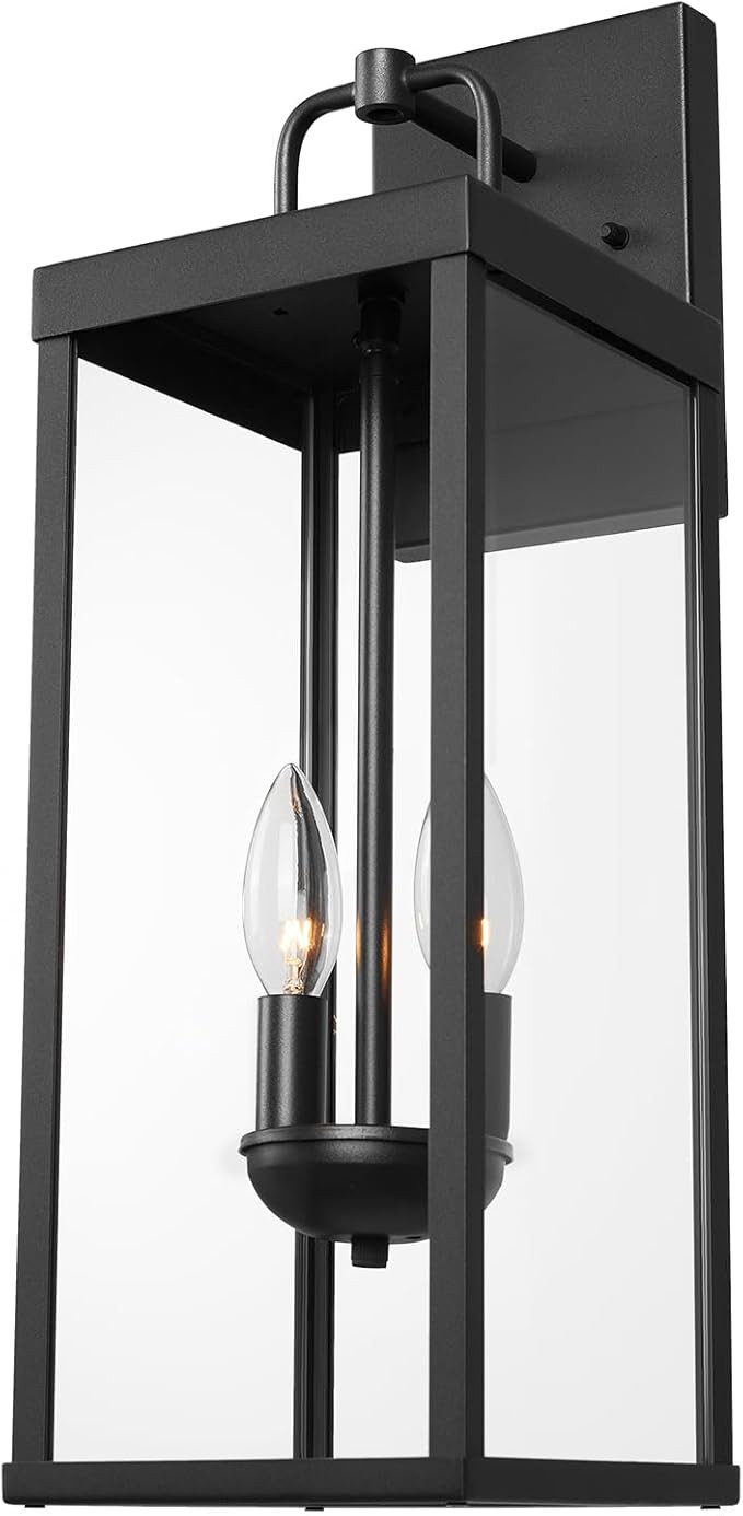 Outdoor Wall Sconce Light, 20 Inch Tall Transitional Exterior Wall Bracket Lighting with Clear Gl... | Amazon (US)