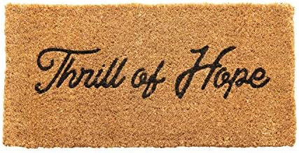Creative Co-Op 32" L x 16" W Natural Coir Thrill of Hope Doormat, Multi | Amazon (US)