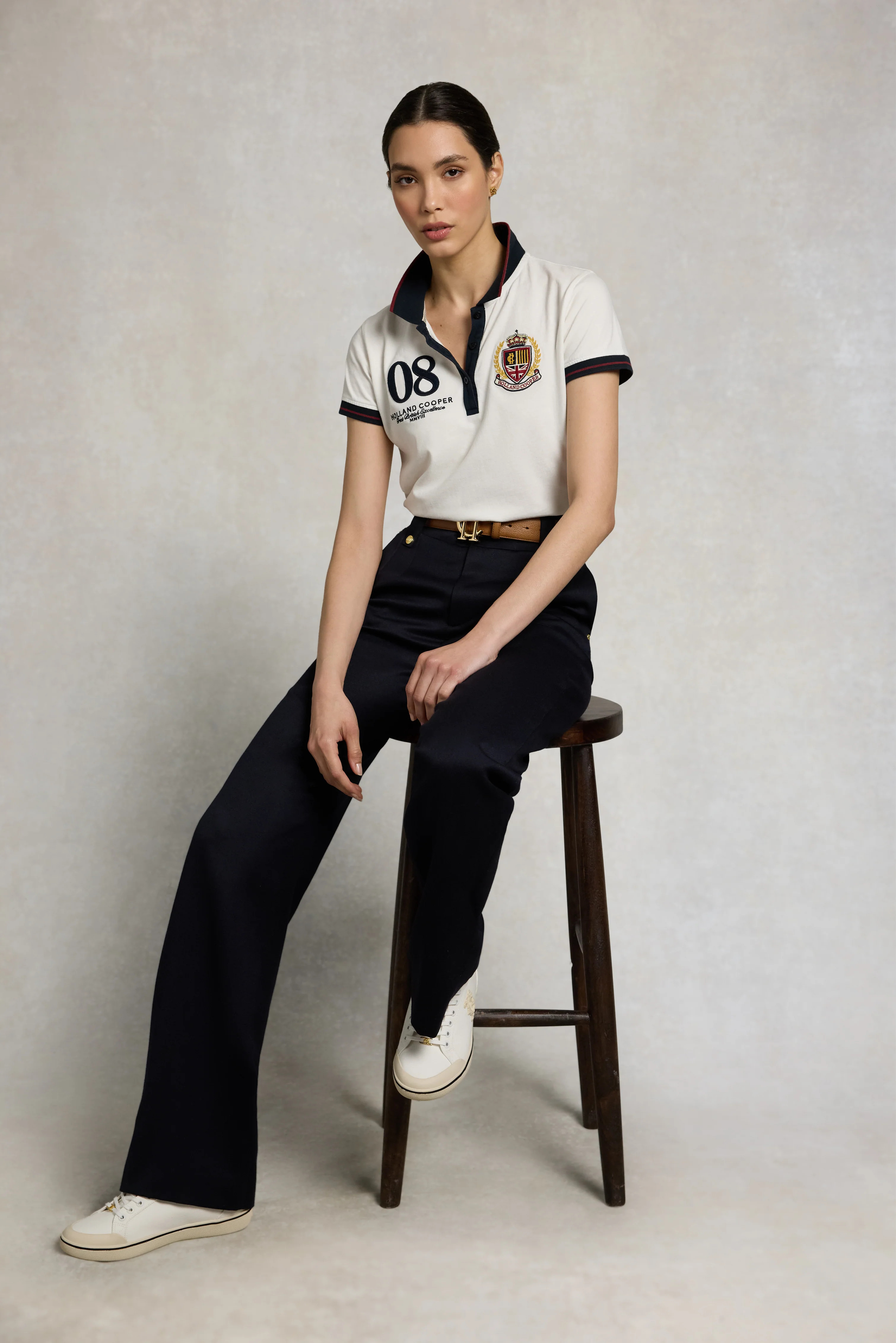 Heritage Short Sleeve Polo Shirt (White) | Holland Cooper