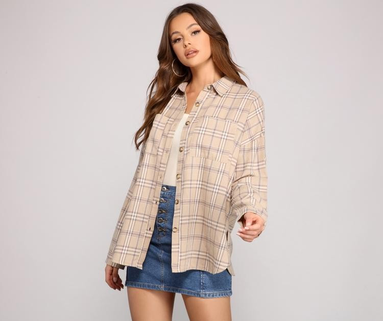 Button Up In Fab Flannel Top | Windsor Stores