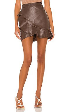 MAJORELLE Poseidon Mini Skirt in Chocolate Brown from Revolve.com | Revolve Clothing (Global)