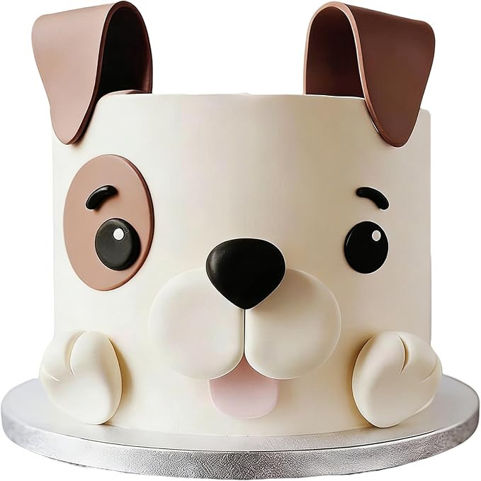 Dog Cake Topper Clay Dog Face Cake Decoration for Puppy Paw Theme Birthday Supplies | Amazon (US)