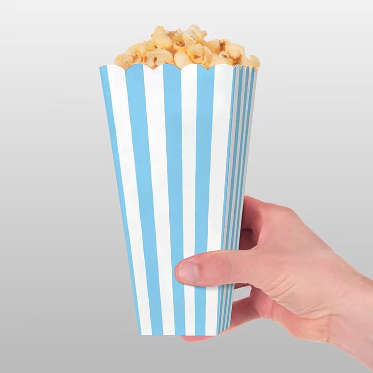 24 Pack Striped Popcorn Boxes - Carnival Parties Mini Paper Popcorn and Candy Containers, Party Supplies for Movie Nights (blue) - Walmart.com | Walmart (US)