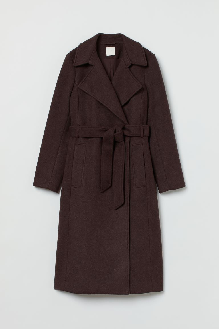 Tie Belt Coat - Dark brown - Ladies | H&M US | H&M (US + CA)