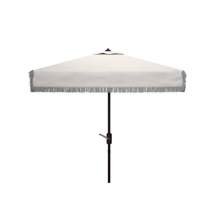 7.5' Square Milan Fringe Crank Umbrella - Safavieh | Target