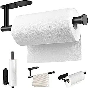 MGahyi Paper Towel Holder Wall Mount, Self Adhesive Or Drilling Under Cabinet Kitchen, 13.2 inch ... | Amazon (US)
