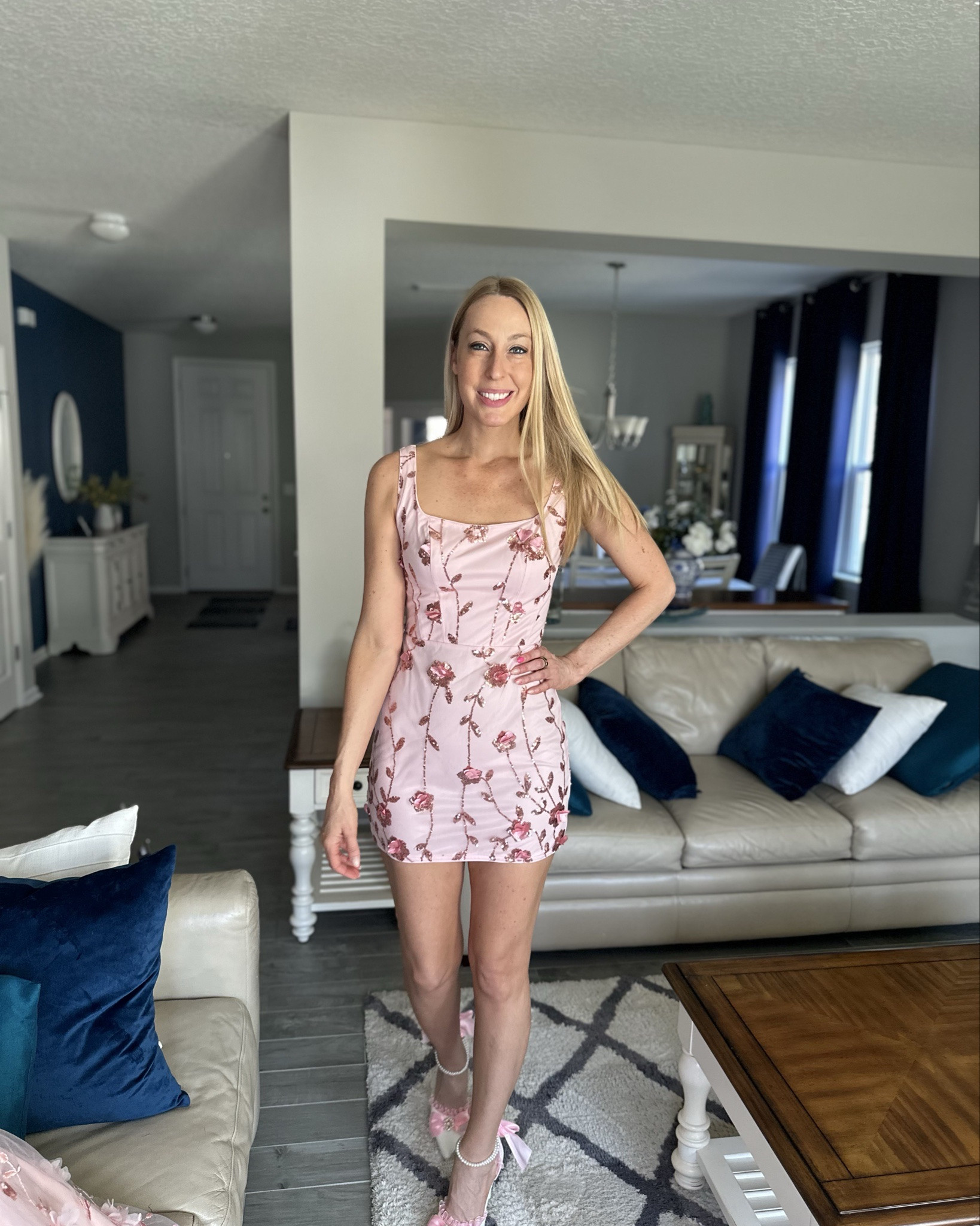3D floral mini pink dress 
💓a cute dress for spring parties, showers and brunch 
💓it has no stretch but room in the bust and upper waist 
💓 wearing size small, fits true to size and I am 5’10”
💓 SHEIN fashion, SHEIN under $50 find 

#LTKTall