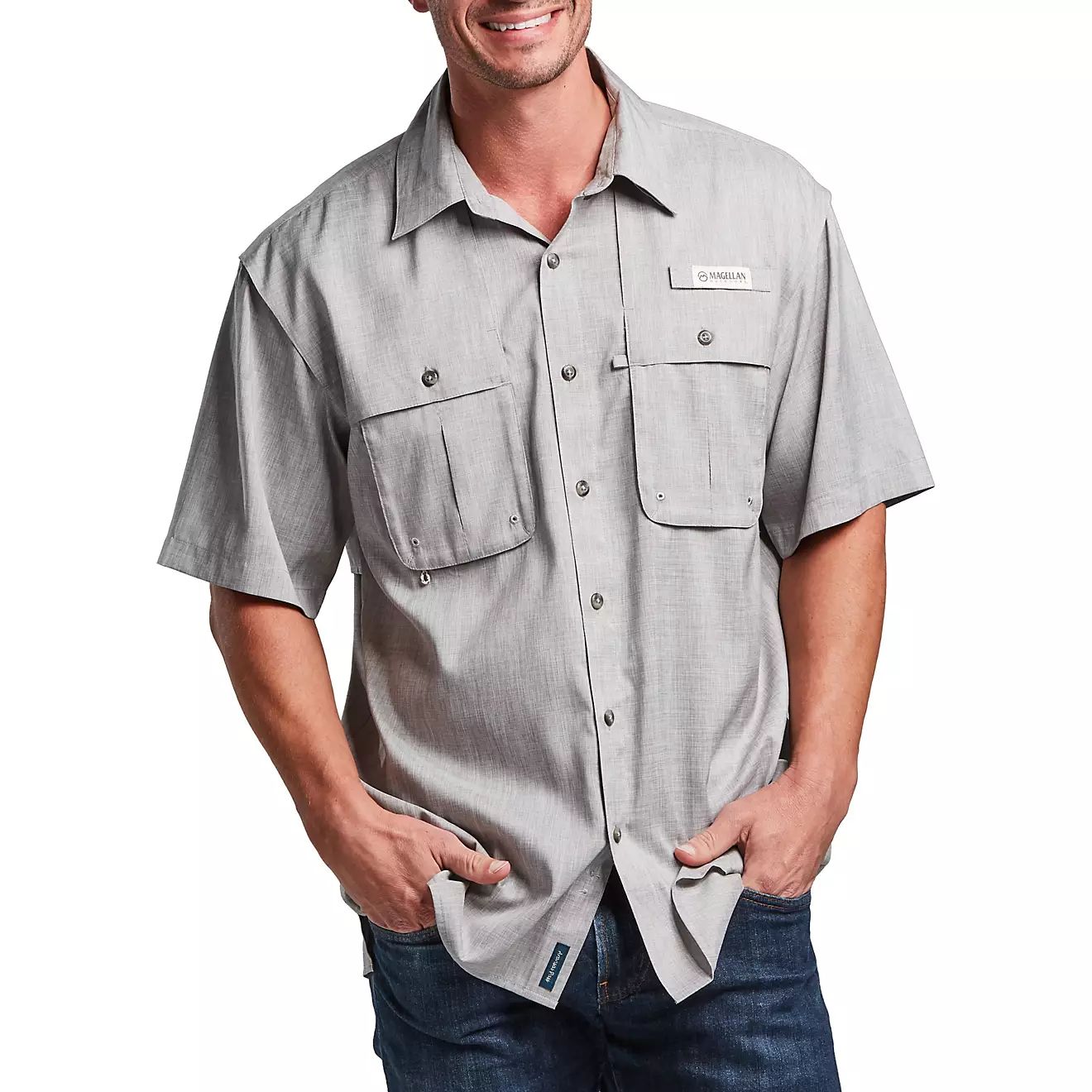 Magellan Outdoors Men's Aransas Pass Heather Short Sleeve Fishing Shirt | Academy Sports + Outdoors