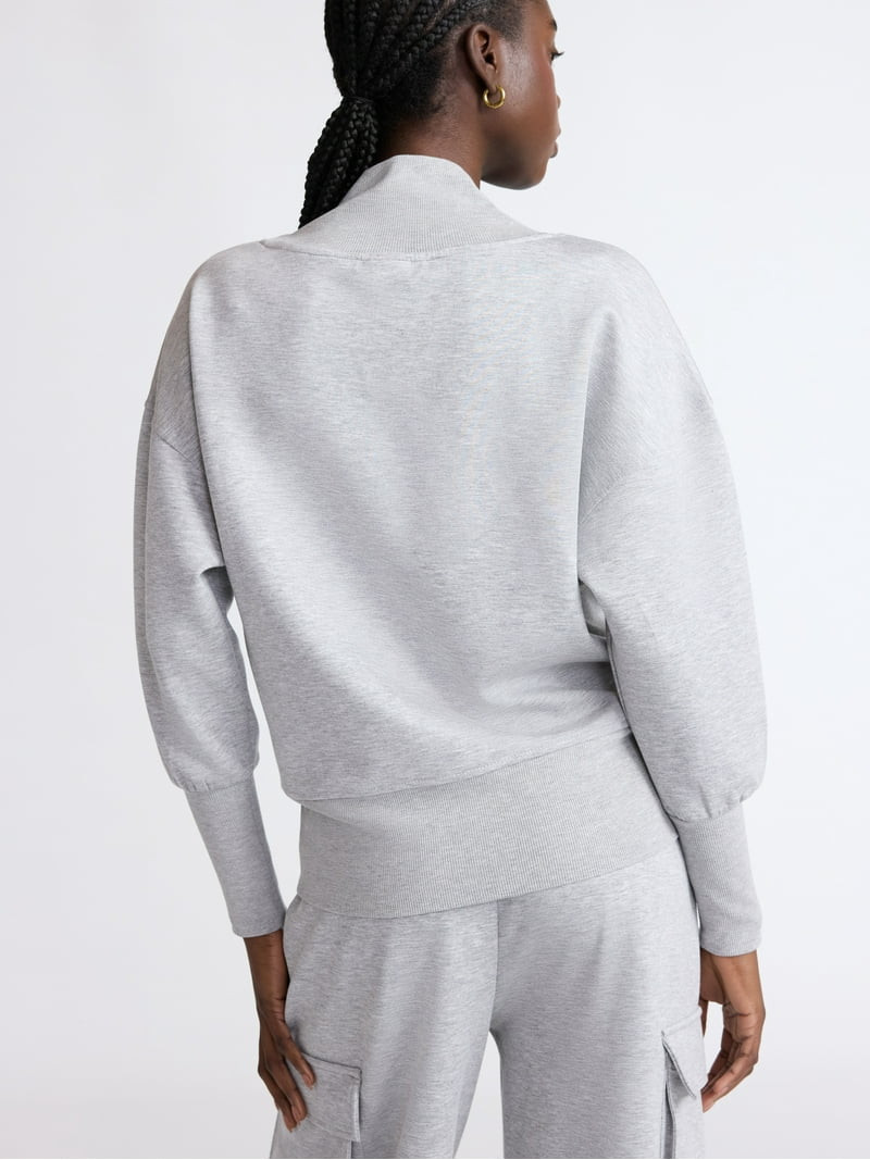 Scoop Women's and Women's Plus New Scubaknit V Neck Sweatshirt, Sizes XS-4X - Walmart.com | Walmart (US)