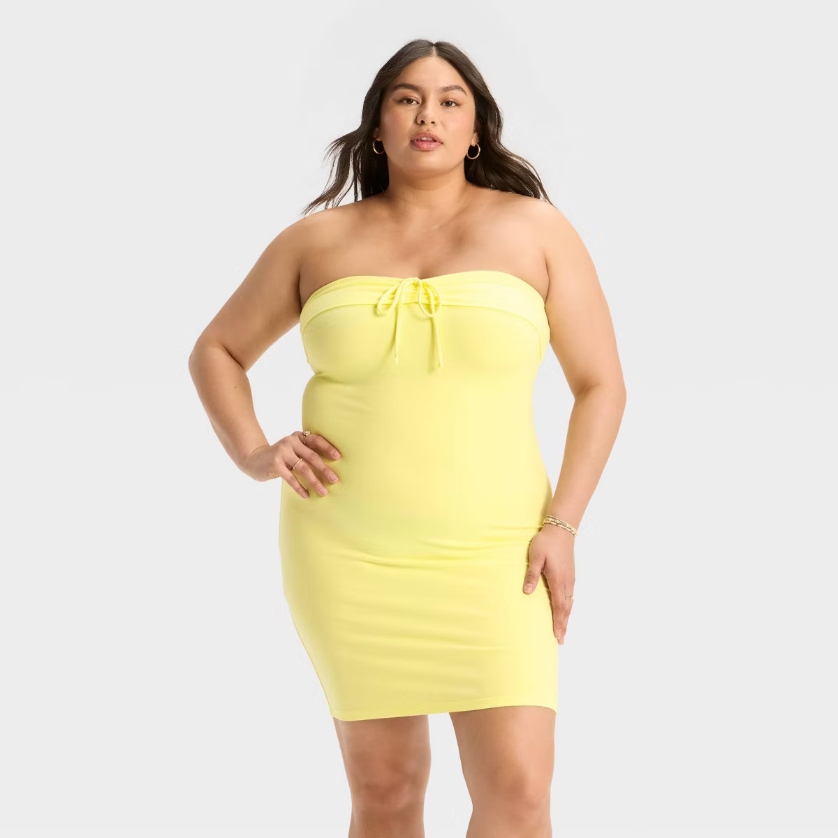 Women's Tube Mini Bodycon Dress - Wild Fable™ Lemon Yellow L | Target