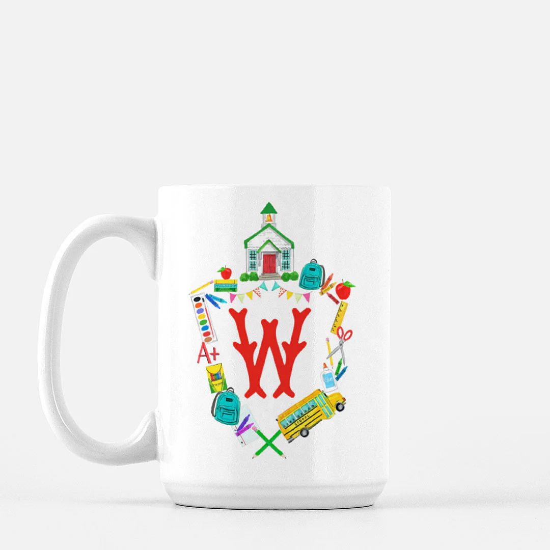 School Crest Personalized Mug | Taylor Beach Design