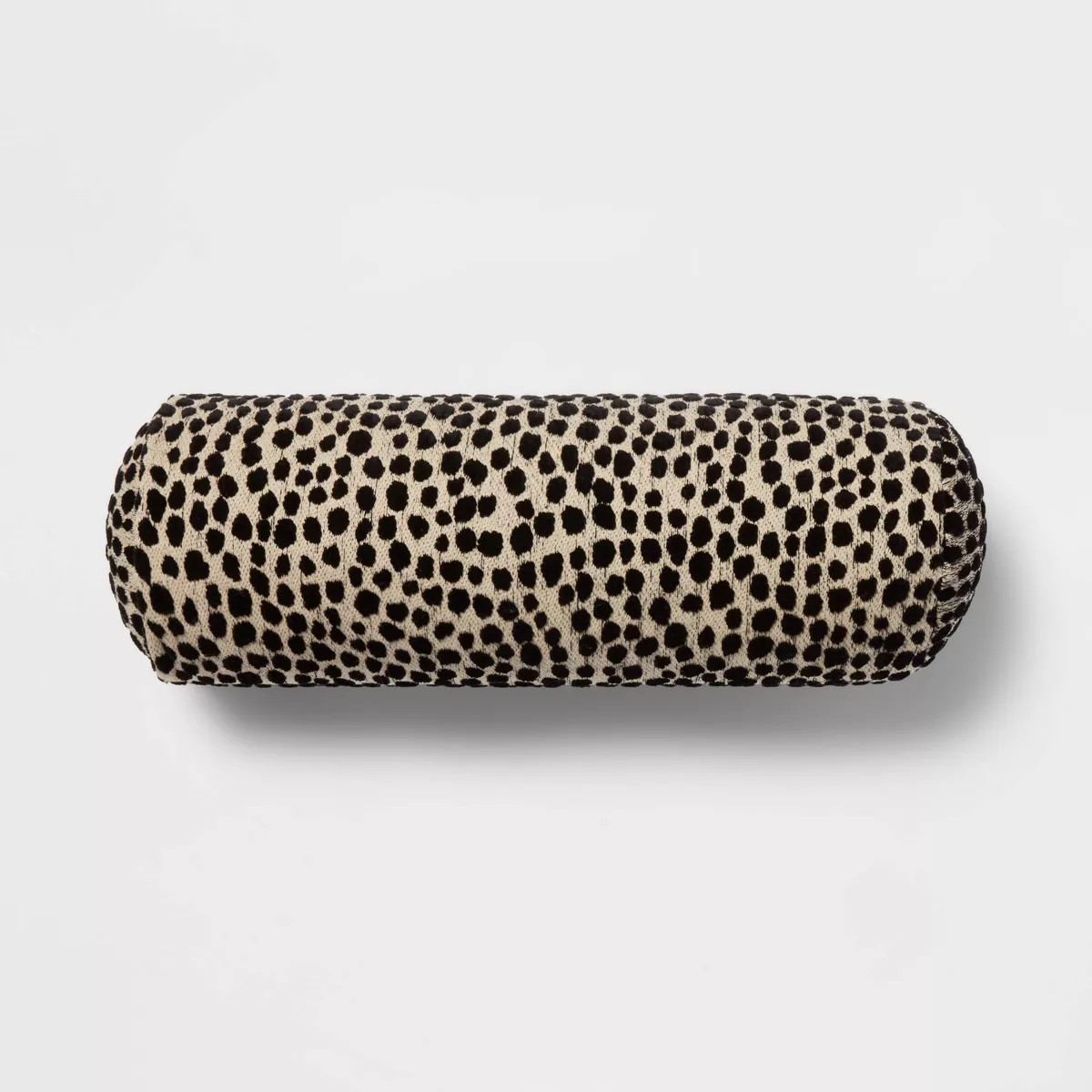 8"x22" Luxe Jacquard Leopard Round Decorative Pillow Black/Natural - Threshold™: Cotton Blend, ... | Target