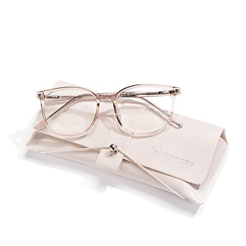 FONHCOO Blue Light Blocking Glasses Women Men Computer Eyeglasses,TR90 Fashion Round Transparent Ant | Amazon (US)