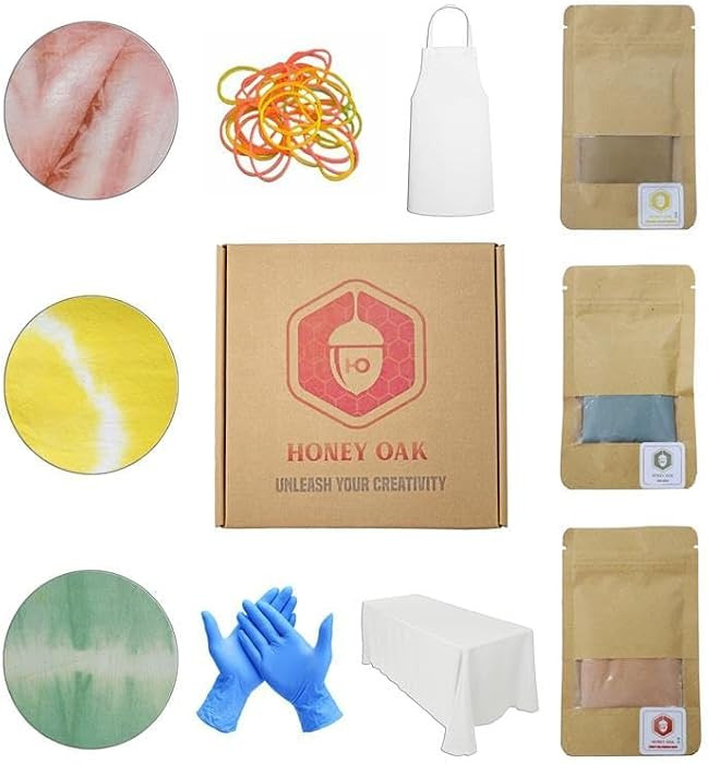 Honey Oak Natural Tie Dye Kit | 3 Color Extract Set - Olive Green, Sunflower Yellow, Turkey Red |... | Amazon (US)