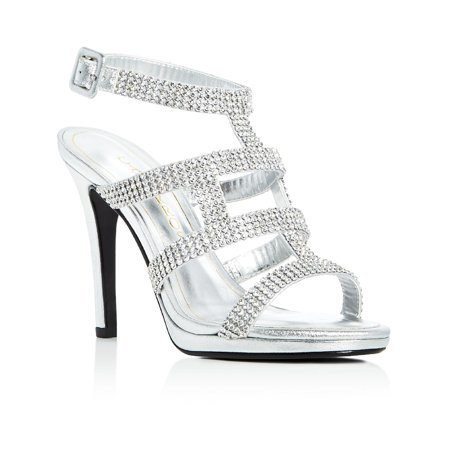 Caparros Womens Elyzabeth Embellished Evening Heels Silver 8.5 Medium (B M) | Walmart (US)