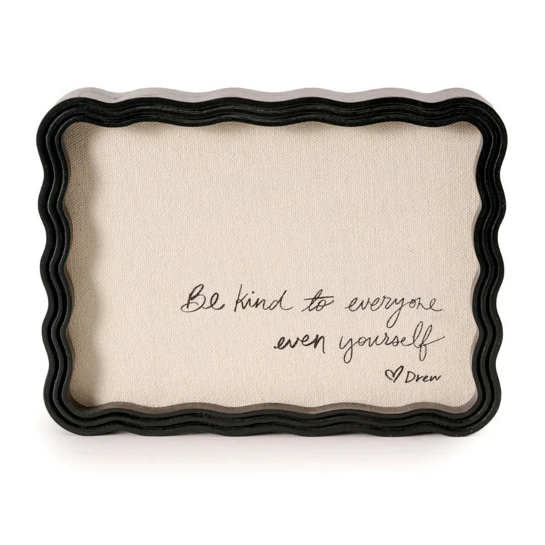 Beautiful 2 Black Wavey Framed Canvas Typographic Tabletop Decor 2-Side by Drew Barrymore 6" X 8"... | Walmart (US)