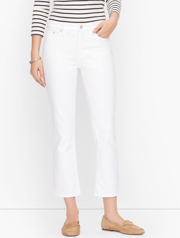 Crop Flare Jeans - White | Talbots