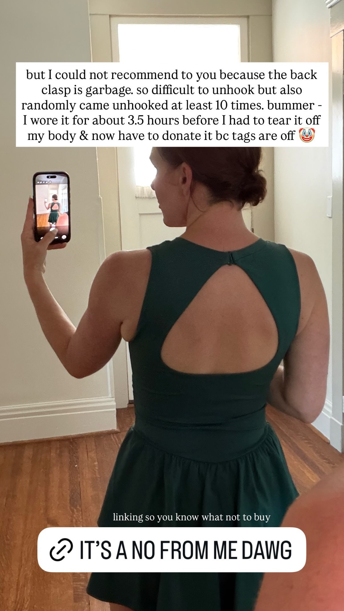 but I could not recommend to you because the back clasp is garbage. so difficult to unhook but also randomly came unhooked at least 10 times. bummer - I wore it for about 3.5 hours before I had to tear it off my body & now have to donate it be tags are off 🤡

#LTKgrwm #LTKdayinmylife #LTKstorytime
