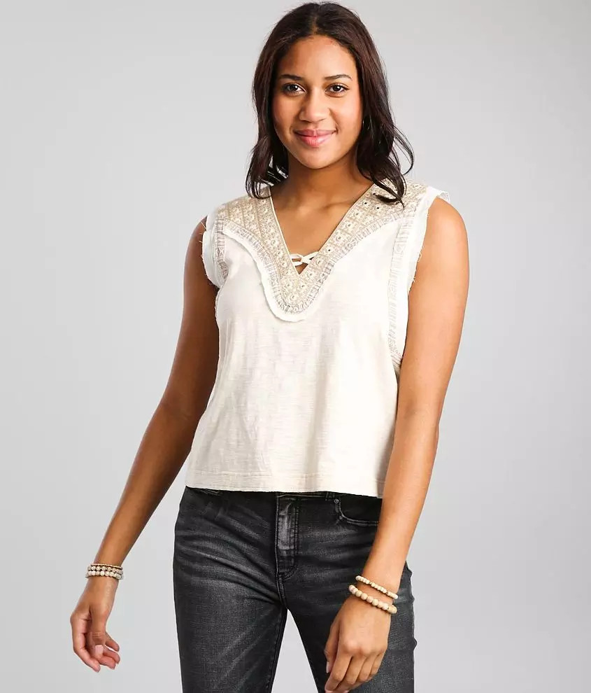Embellished Strappy Tank Top | Buckle
