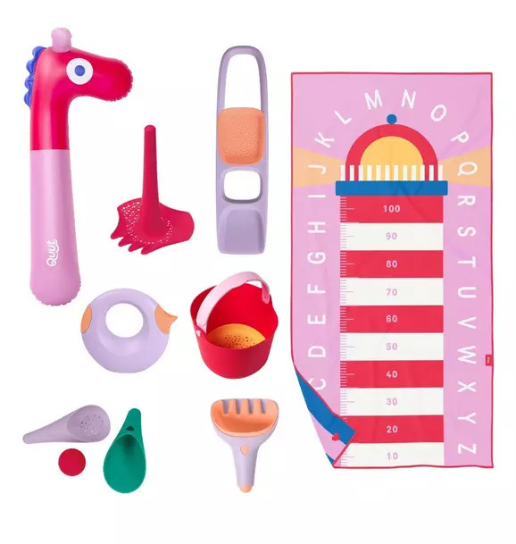 Quut Premium Beach Bundle Pink – 8-Piece Kids Beach & Outdoor Play Set | Janie and Jack
