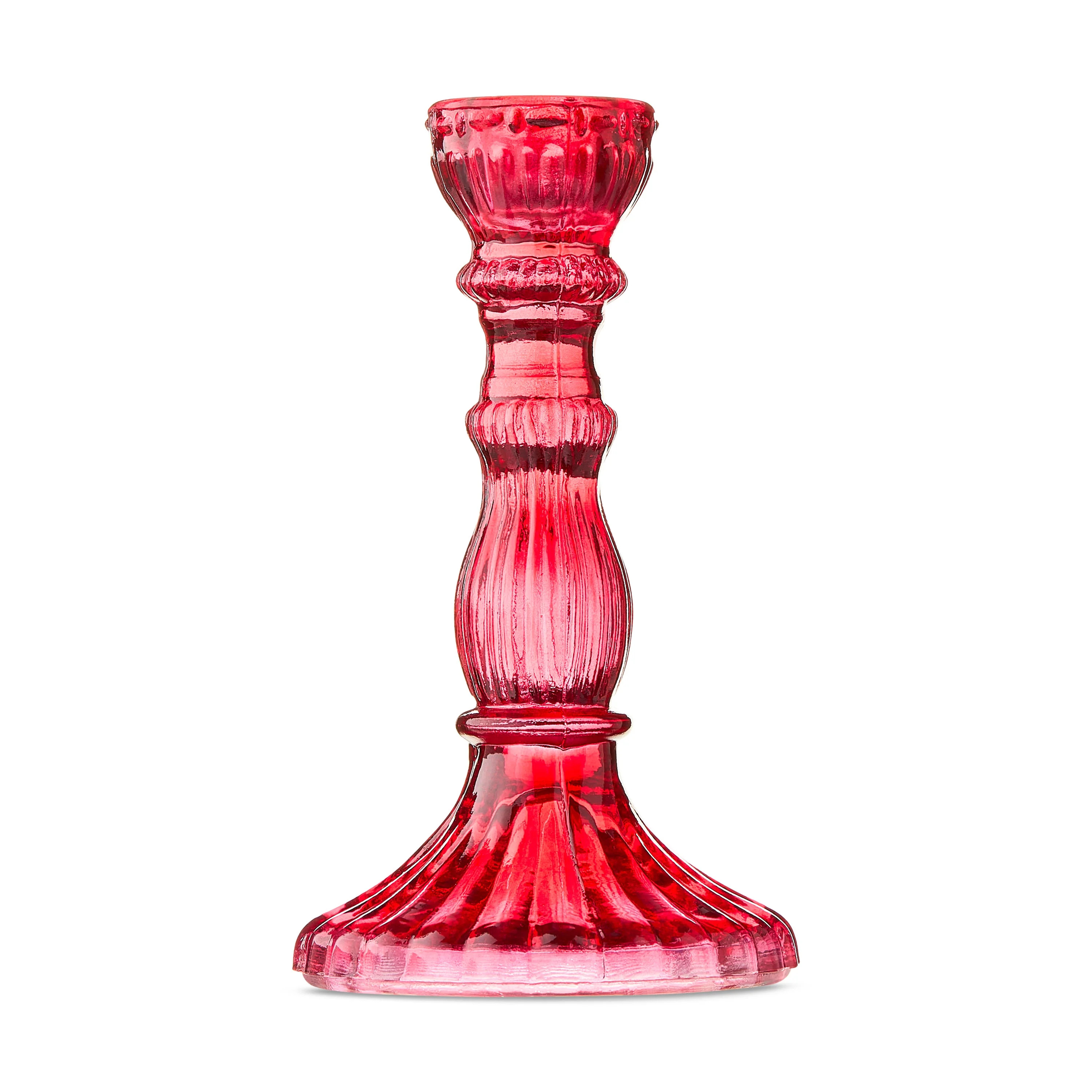 Glass Taper Candle Holder, Burgundy, 6", Valentine's Day by Way To Celebrate | Walmart (US)
