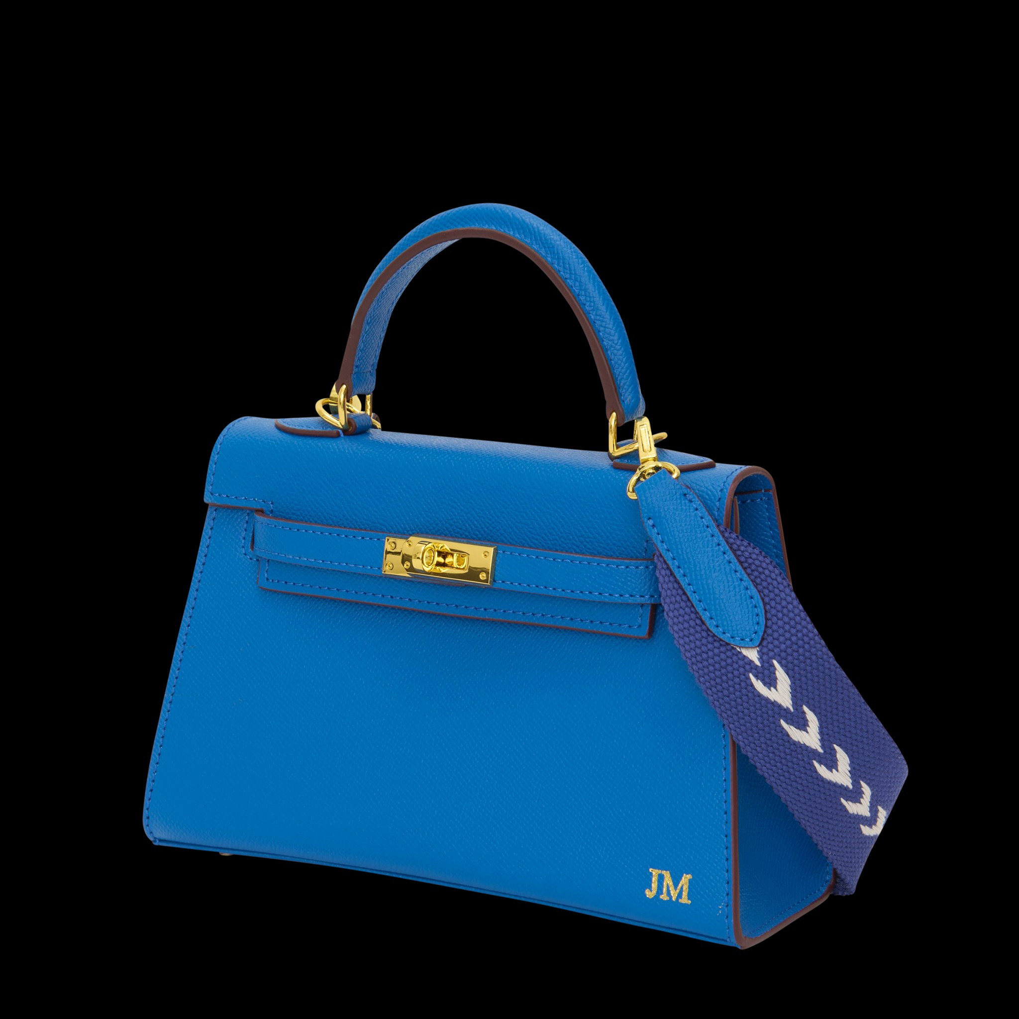 Lily & Bean Hettie Mini Bag - Lightning Blue with Initials & Fabric St | Lily and Bean