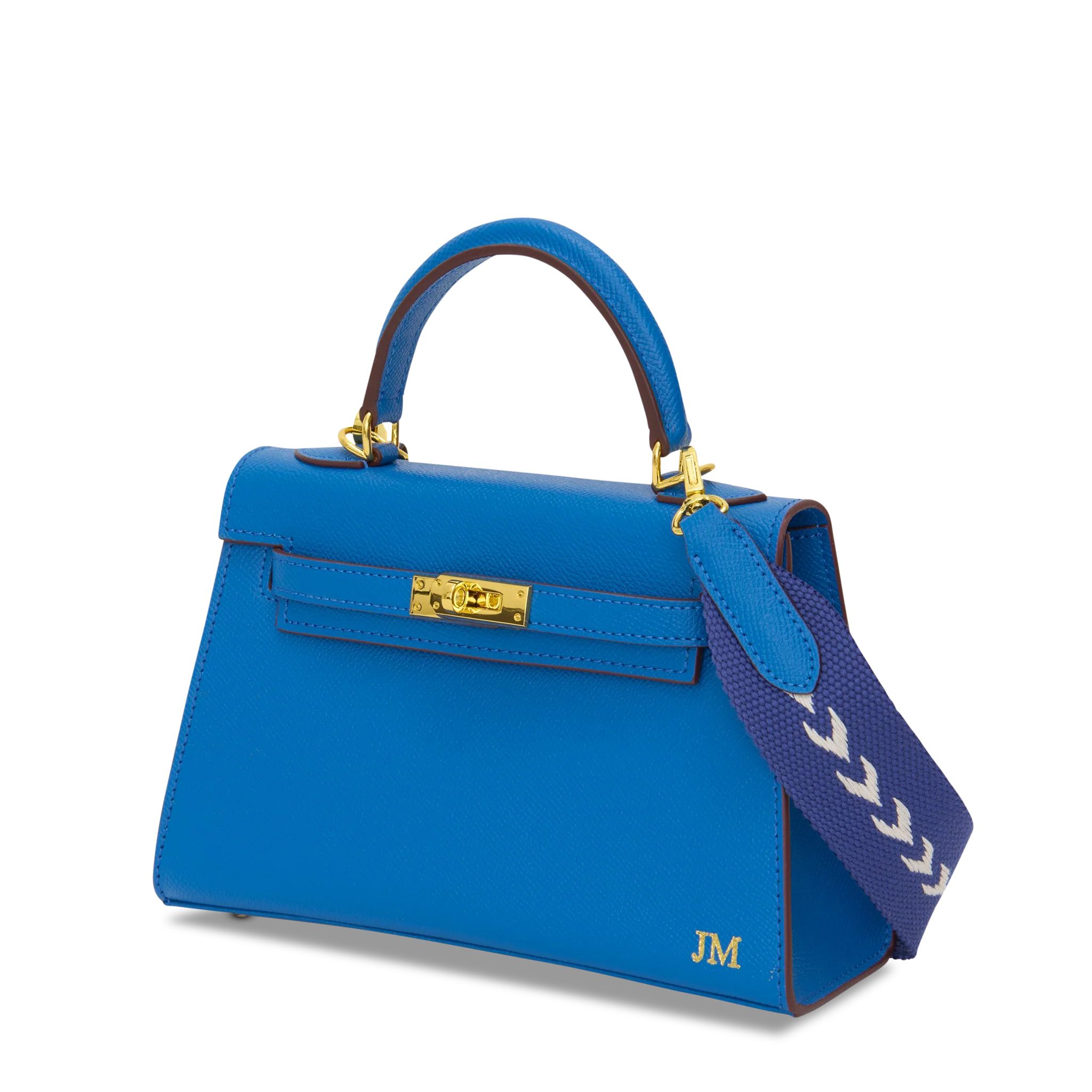 Lily & Bean Hettie Mini Bag - Lightning Blue with Initials & Fabric St | Lily and Bean