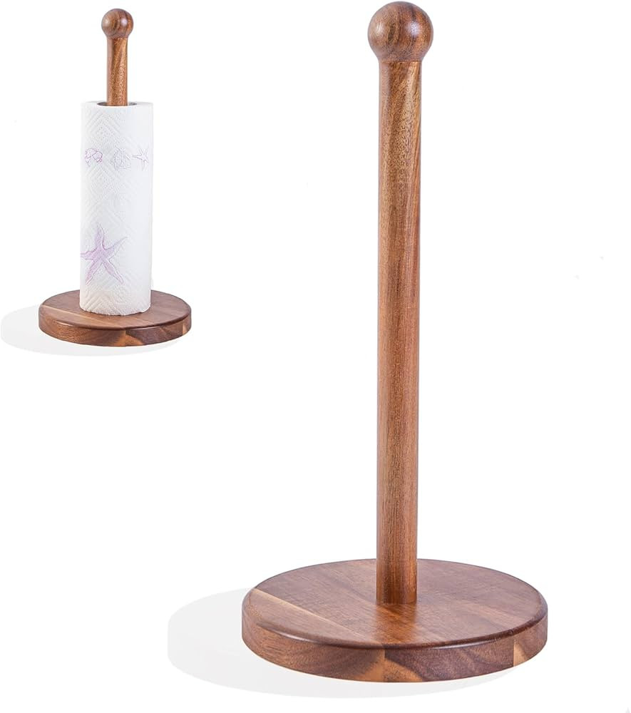 ChefOle Paper Towel Holder 14" Rustic Wooden Paper Towel Holder Wooden Kitchen Roll Holder Acacia... | Amazon (US)