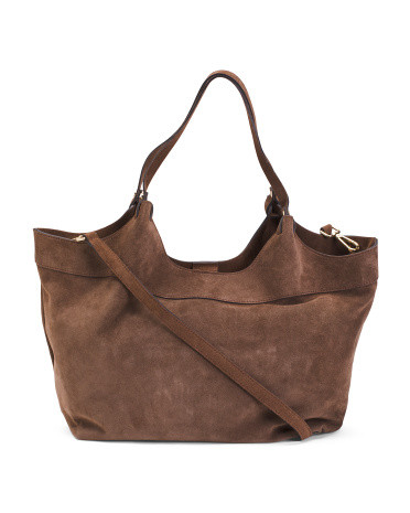 Made In Italy Suede Round Luce Adding Tote | Handbags | Marshalls | Marshalls